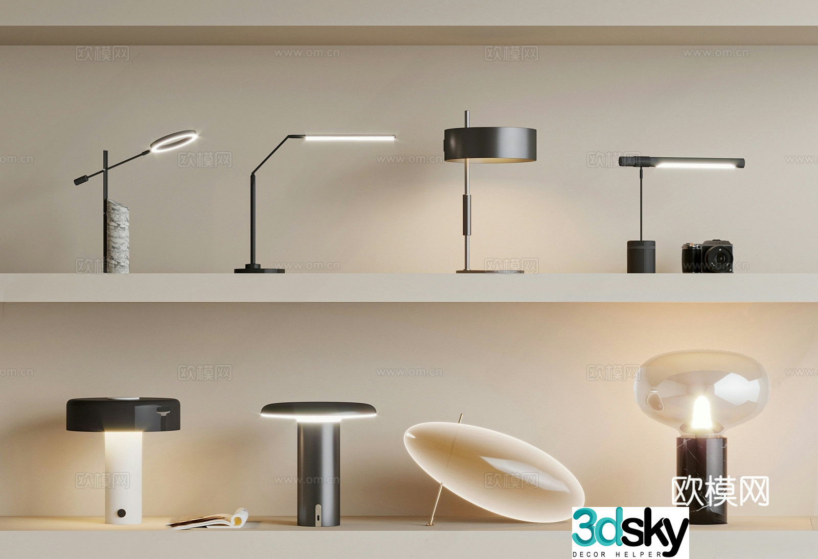 Modern table lamp bedside table lamp desk lamp reading lamp 3d model