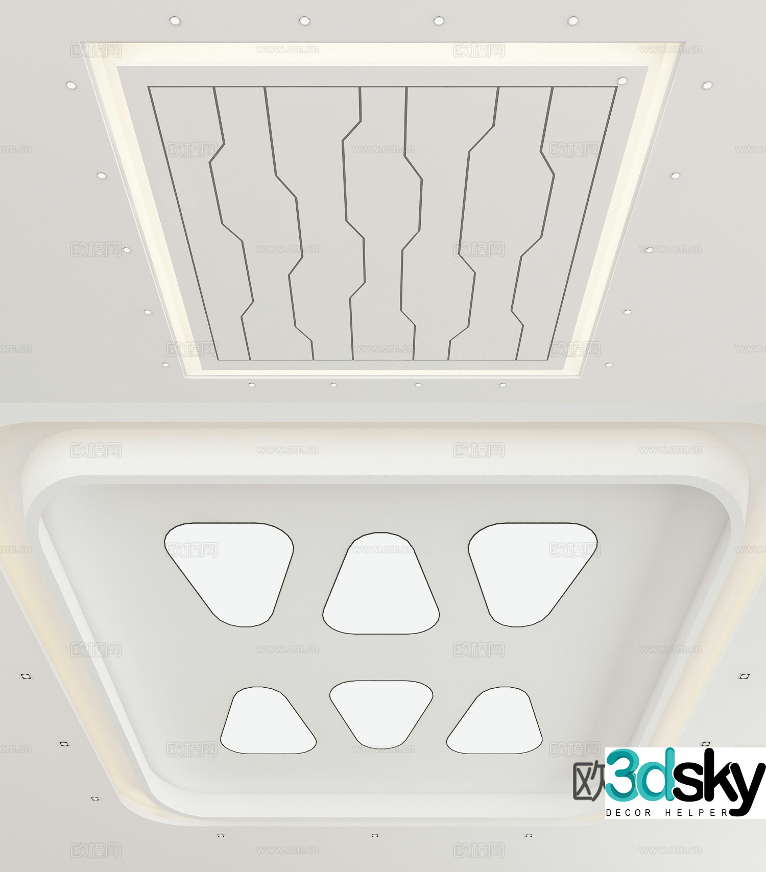 Modern line ceiling 3D model