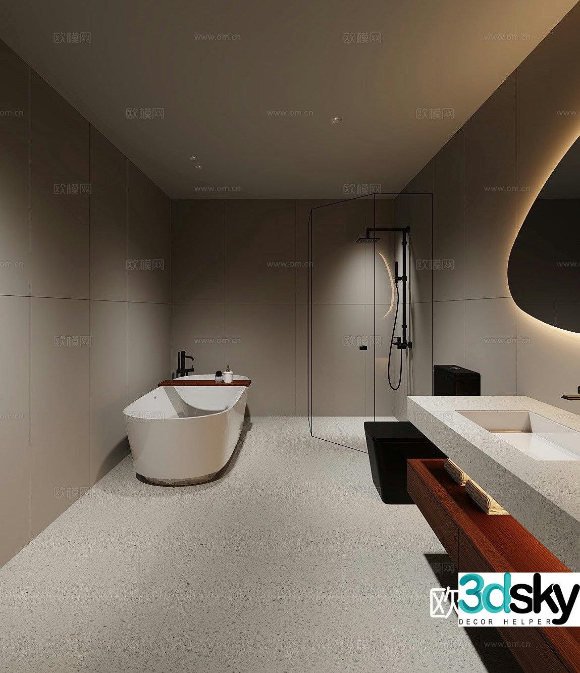 Modern bathroom bathroom 3d model