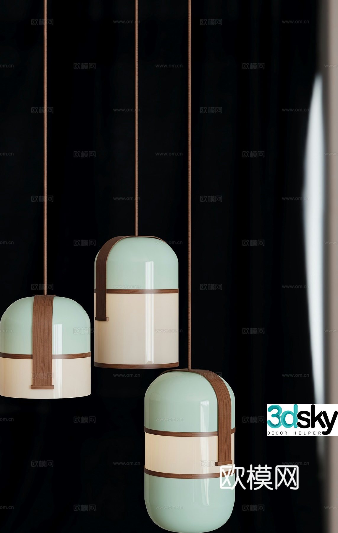 Medieval style small chandelier 3D model