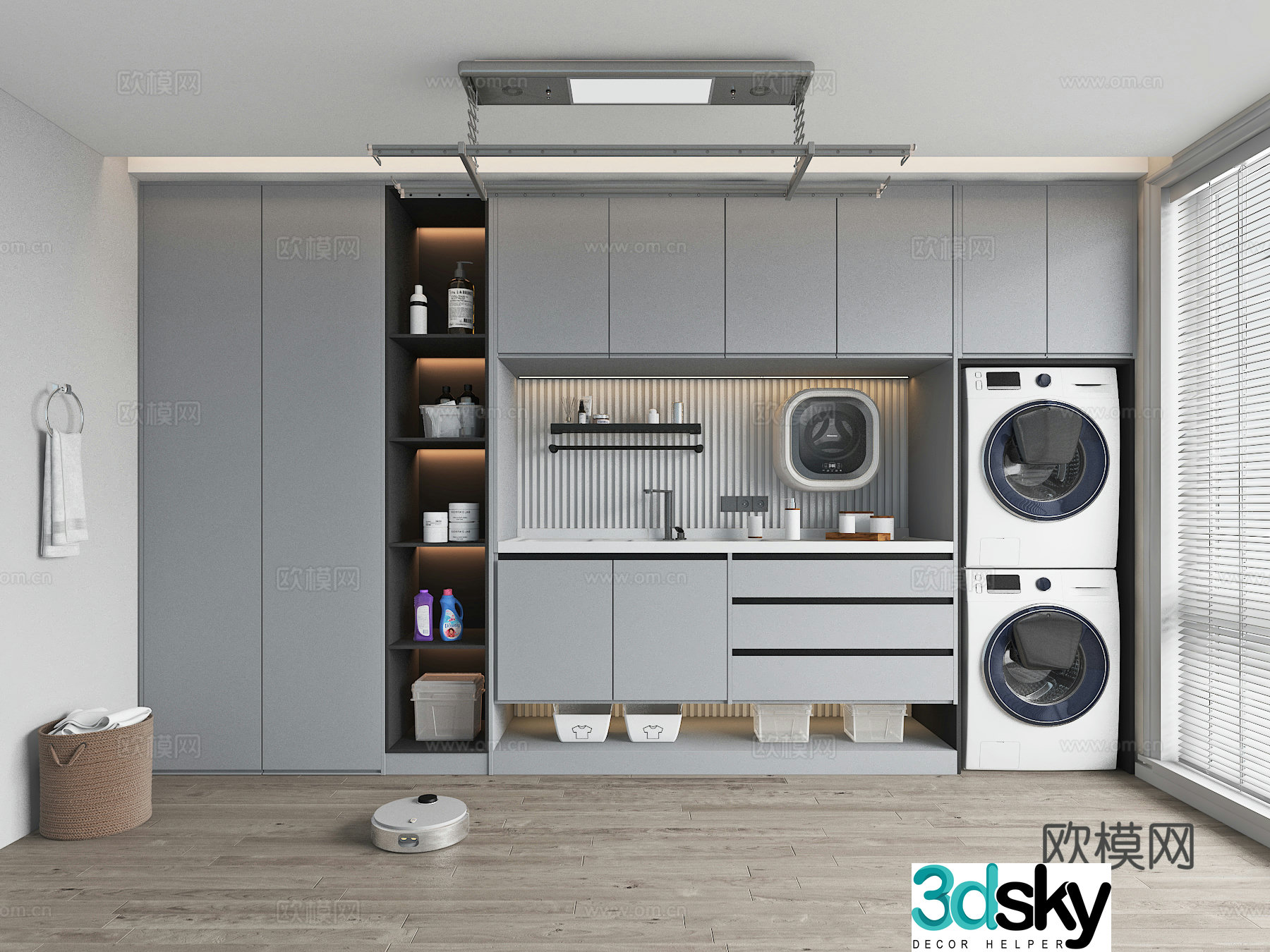 Modern washing machine cabinet 3d model