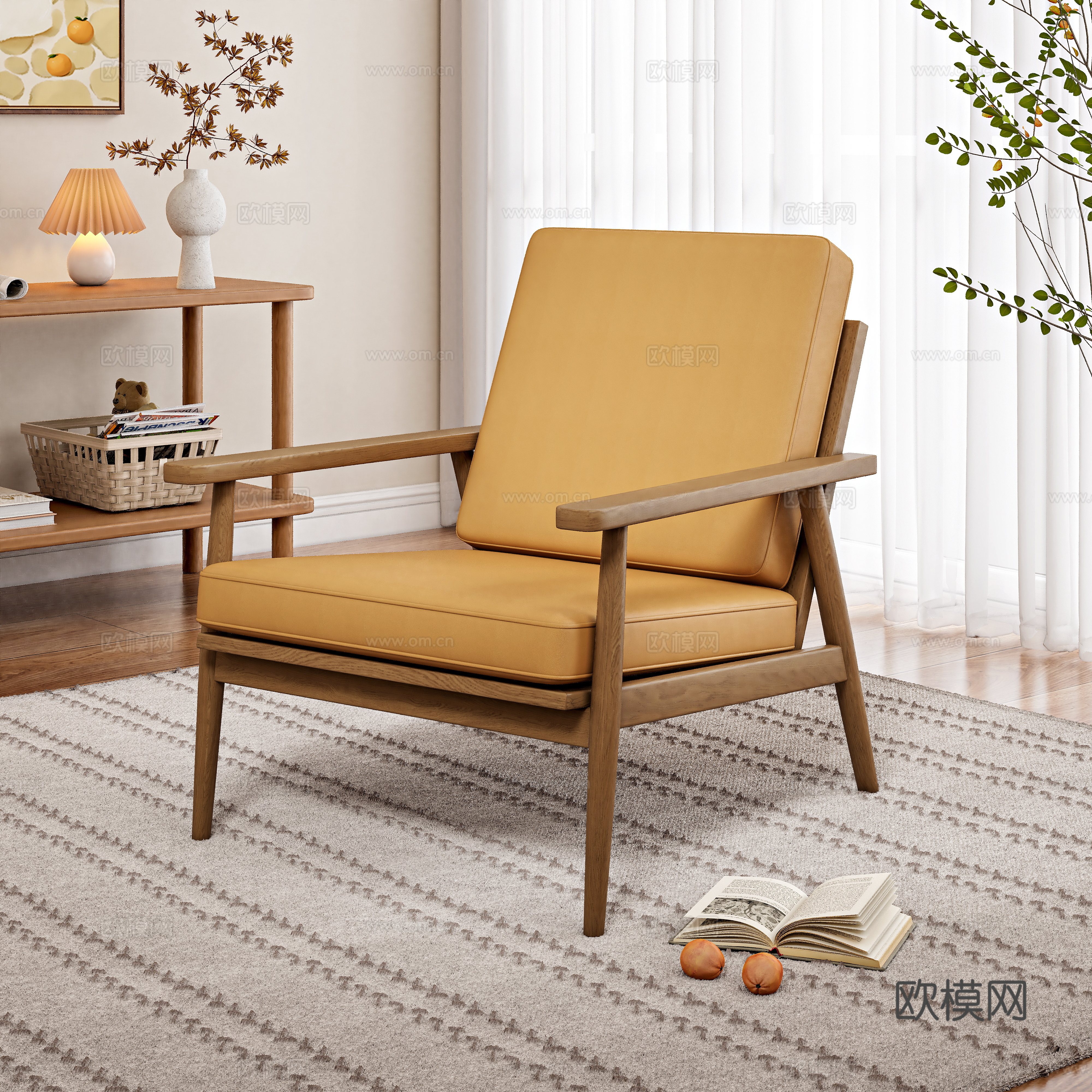 Wabi-sabi chair leisure chair 3d model