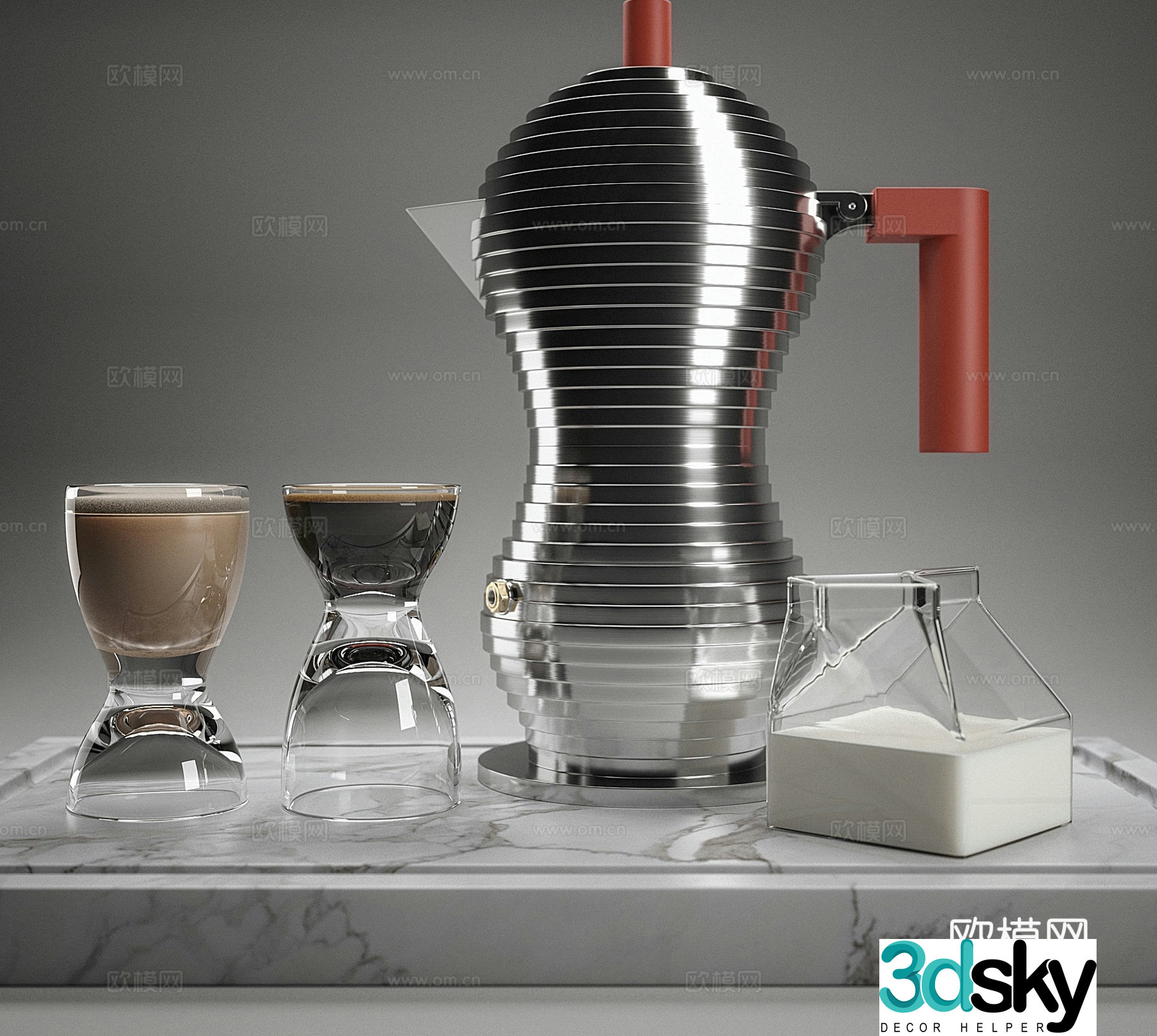 Coffee set coffee pot 3d model