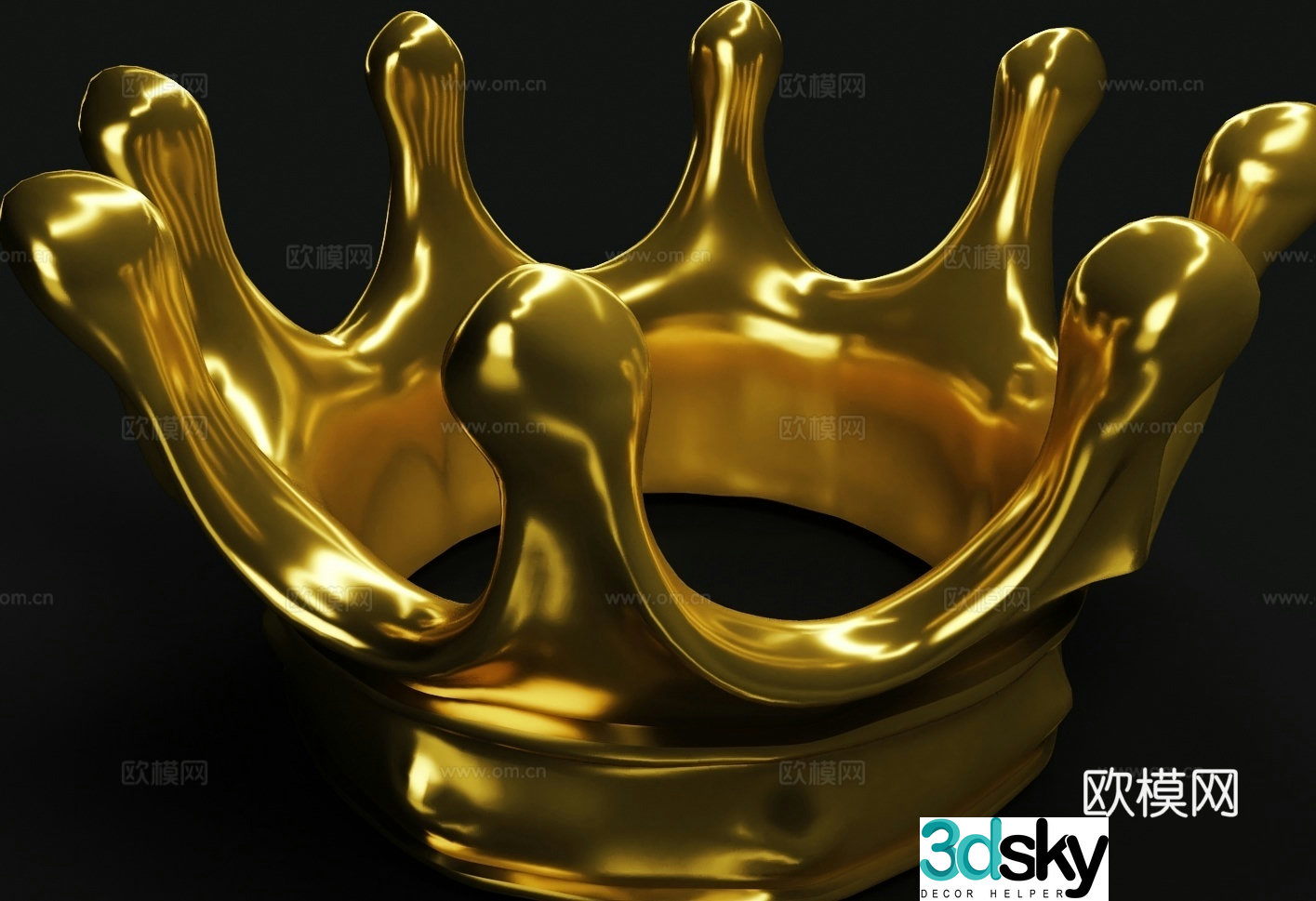 water drop crown crown splash liquid 3d model
