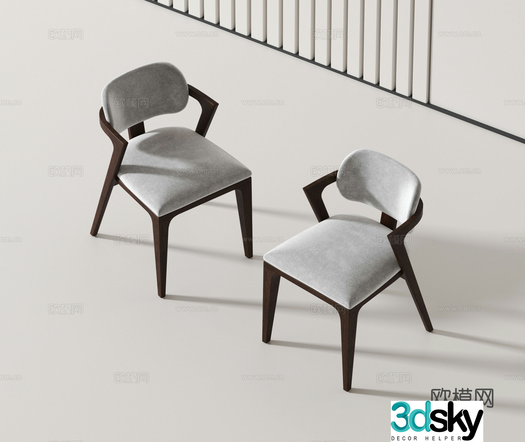 Modern single chair dining chair 3d model