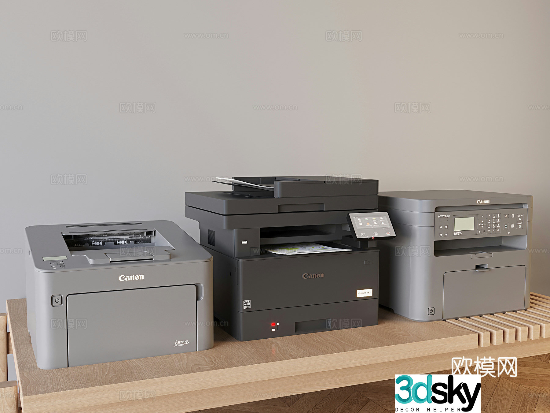printer copier scanner fax machine 3d model