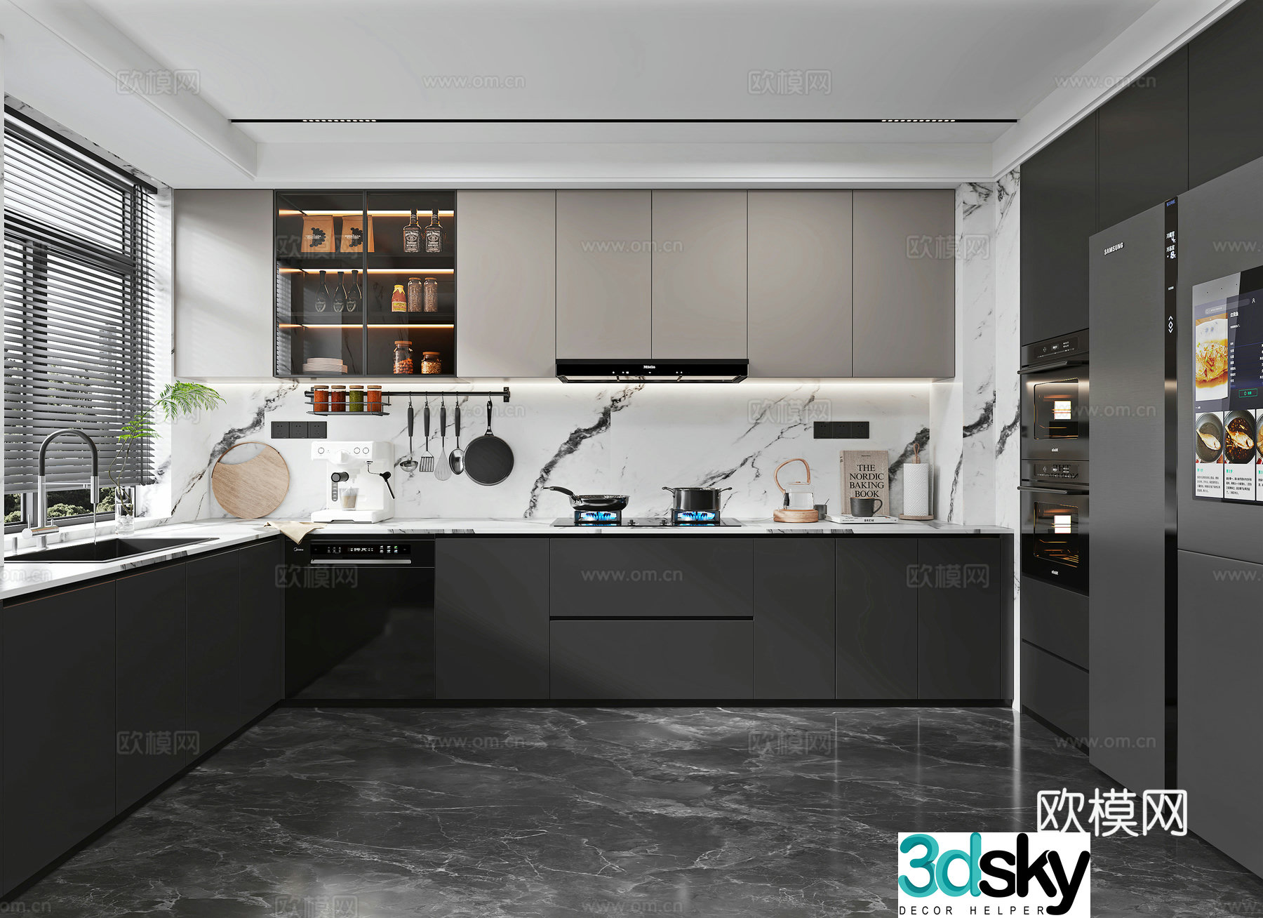 modern kitchen cabinet 3d model
