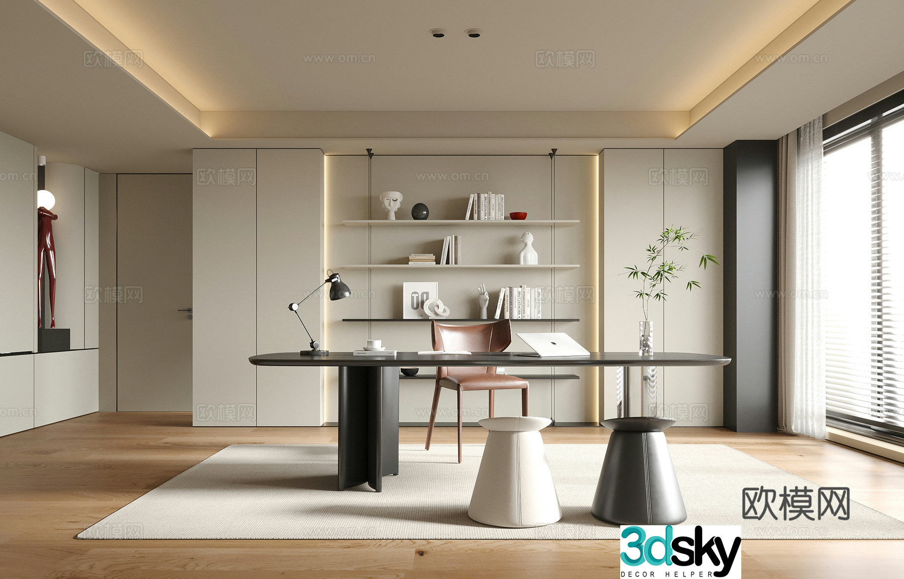 Cream style study 3d model