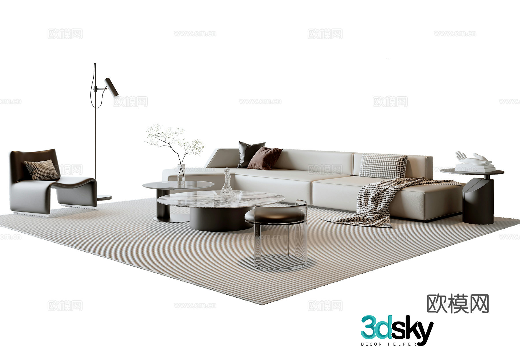 Modern sectional sofa 3d model
