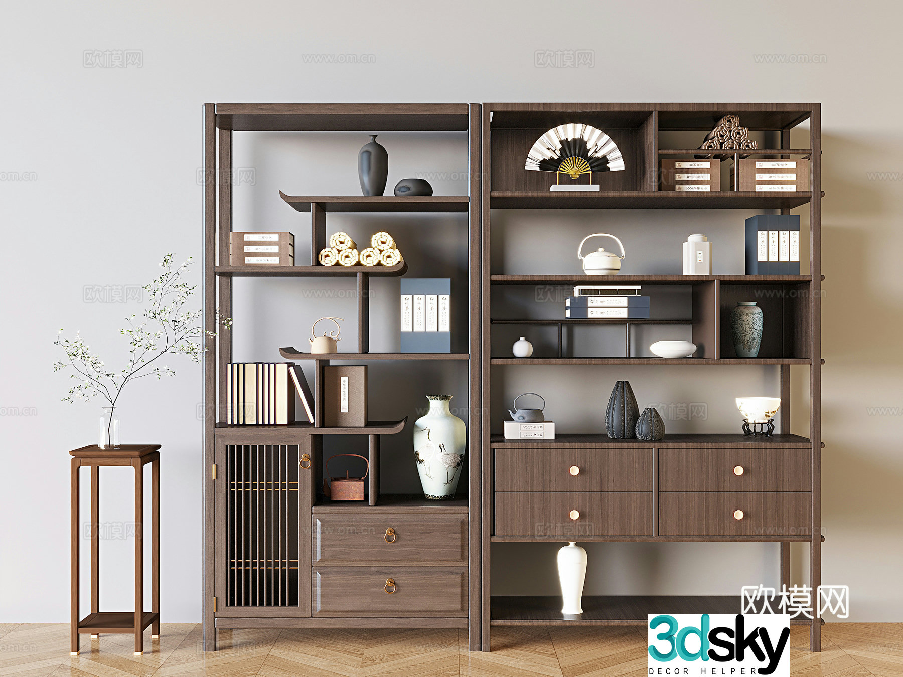 Chinese style Bogu rack 3D model