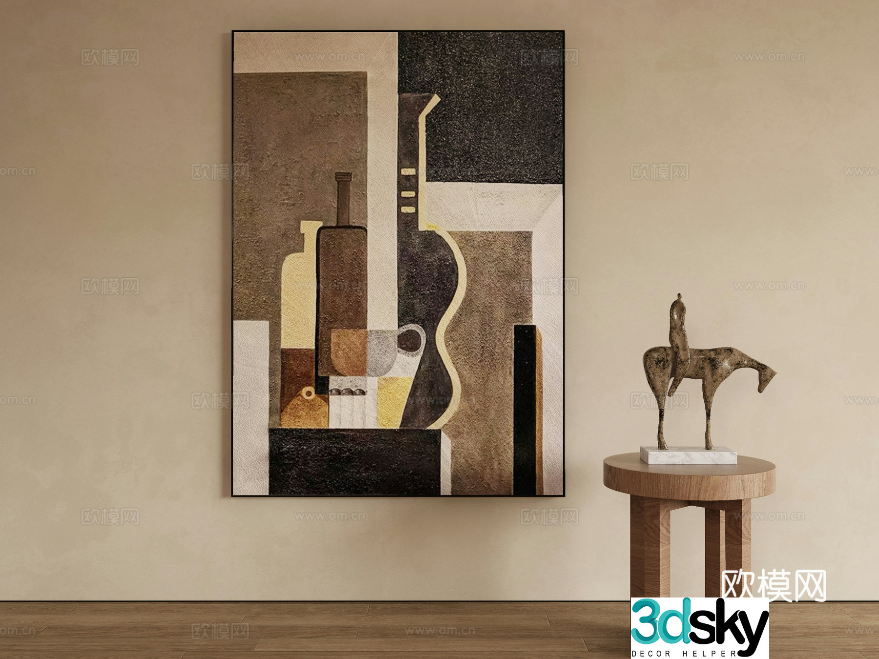 Modern abstract painting decorative painting 3d model