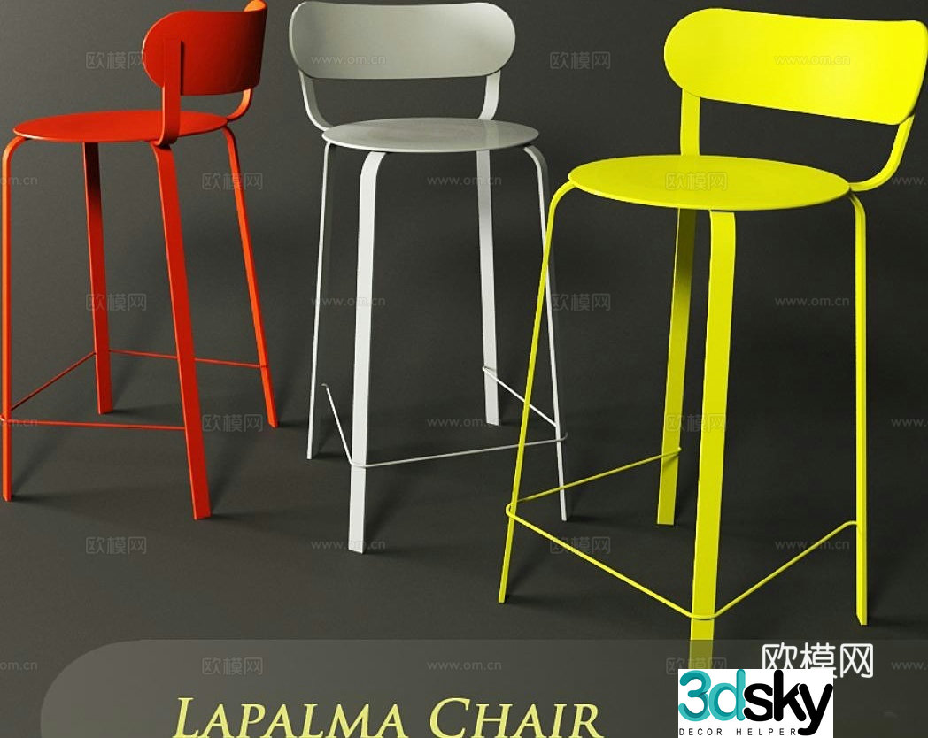 LaPalma bar stool bar stool iron chair 3d model