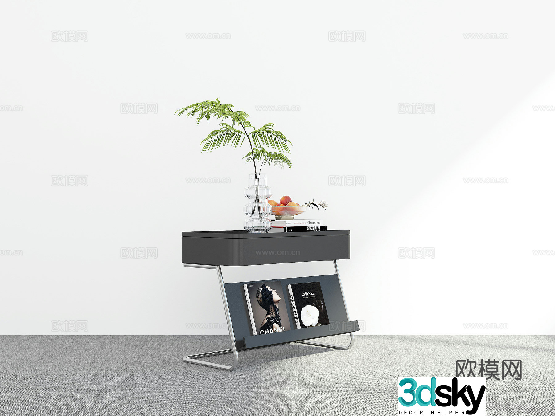 Modern side table corner table 3d model