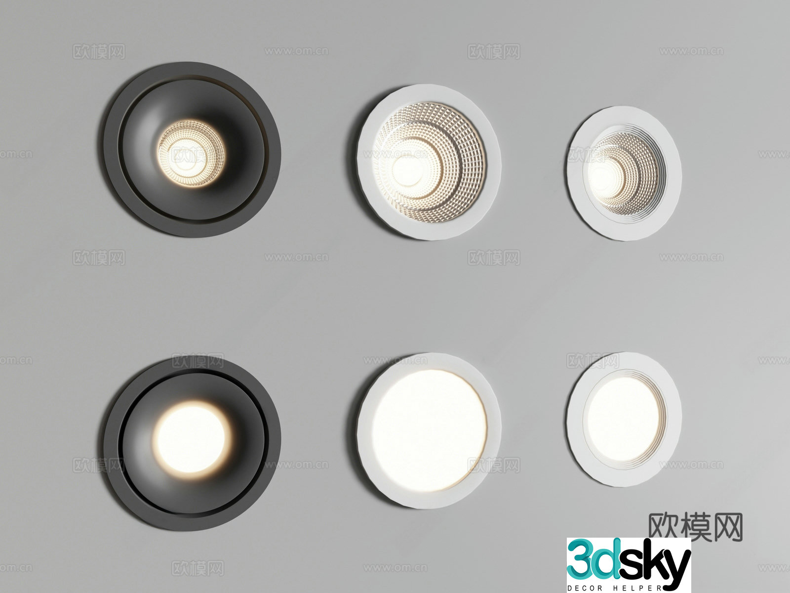 Modern recessed downlight spotlight 3d model