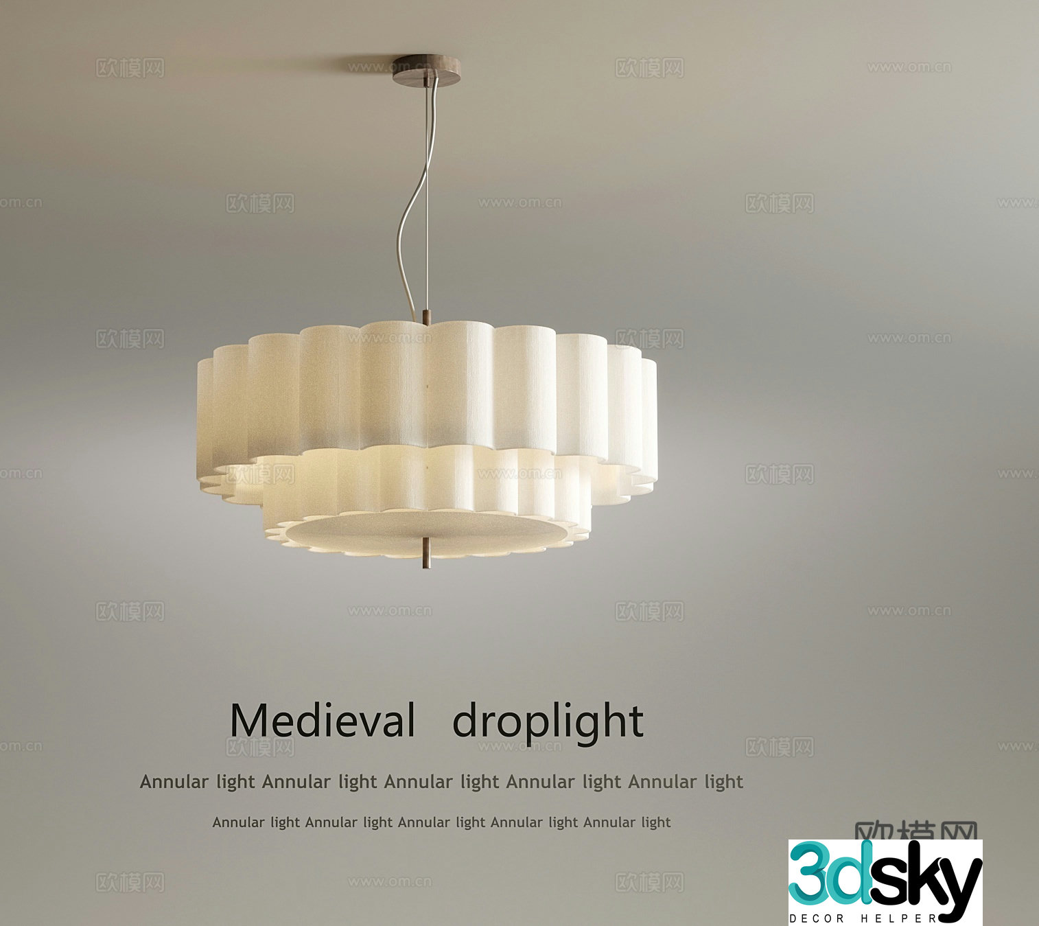 Cream style chandelier living room chandelier 3d model