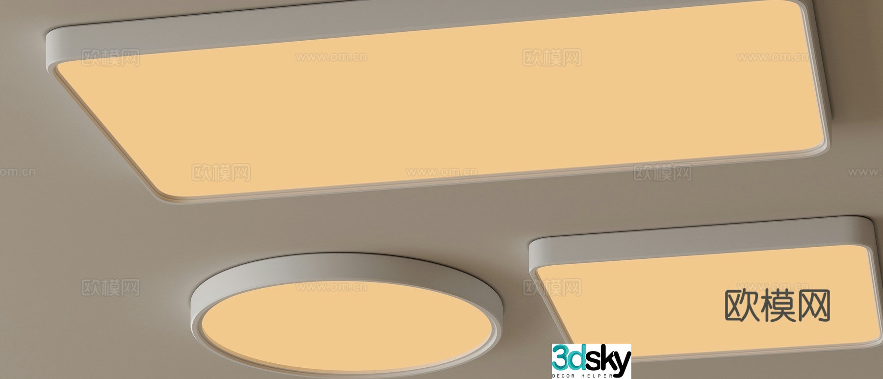 Cream style ceiling lamp simple ceiling lamp round ceiling lamp 3d model