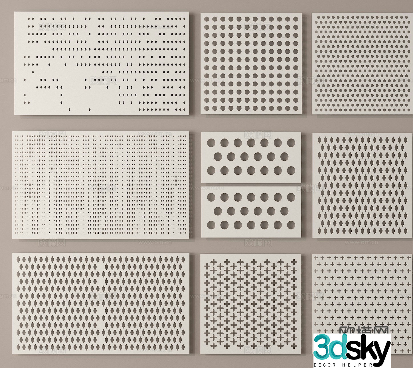 Punching plate perforated plate aluminum gusset plate hollow plate 3D model