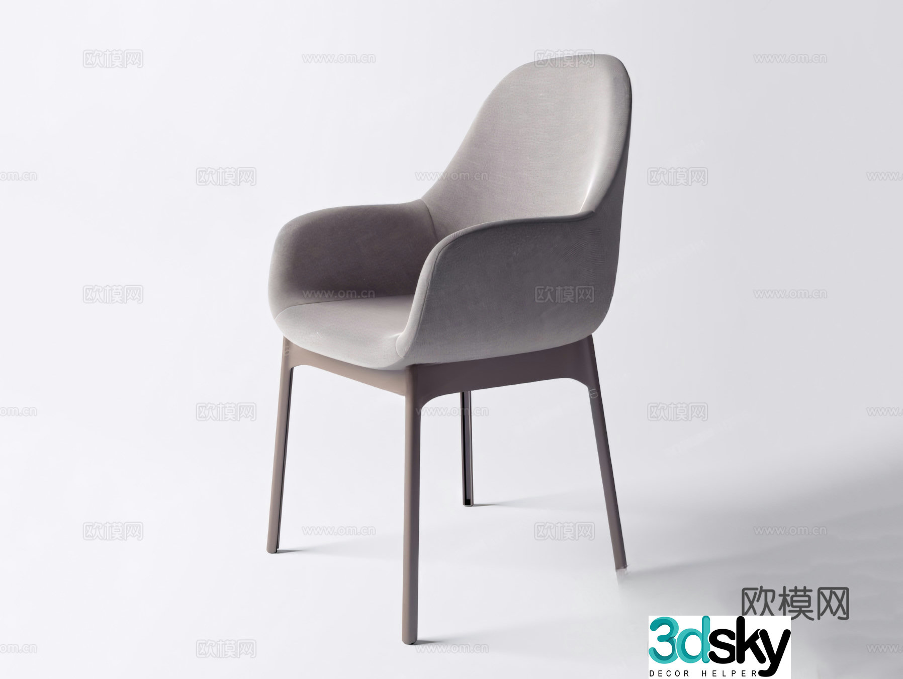 Dining chair single chair chair seat wooden chair 3d model
