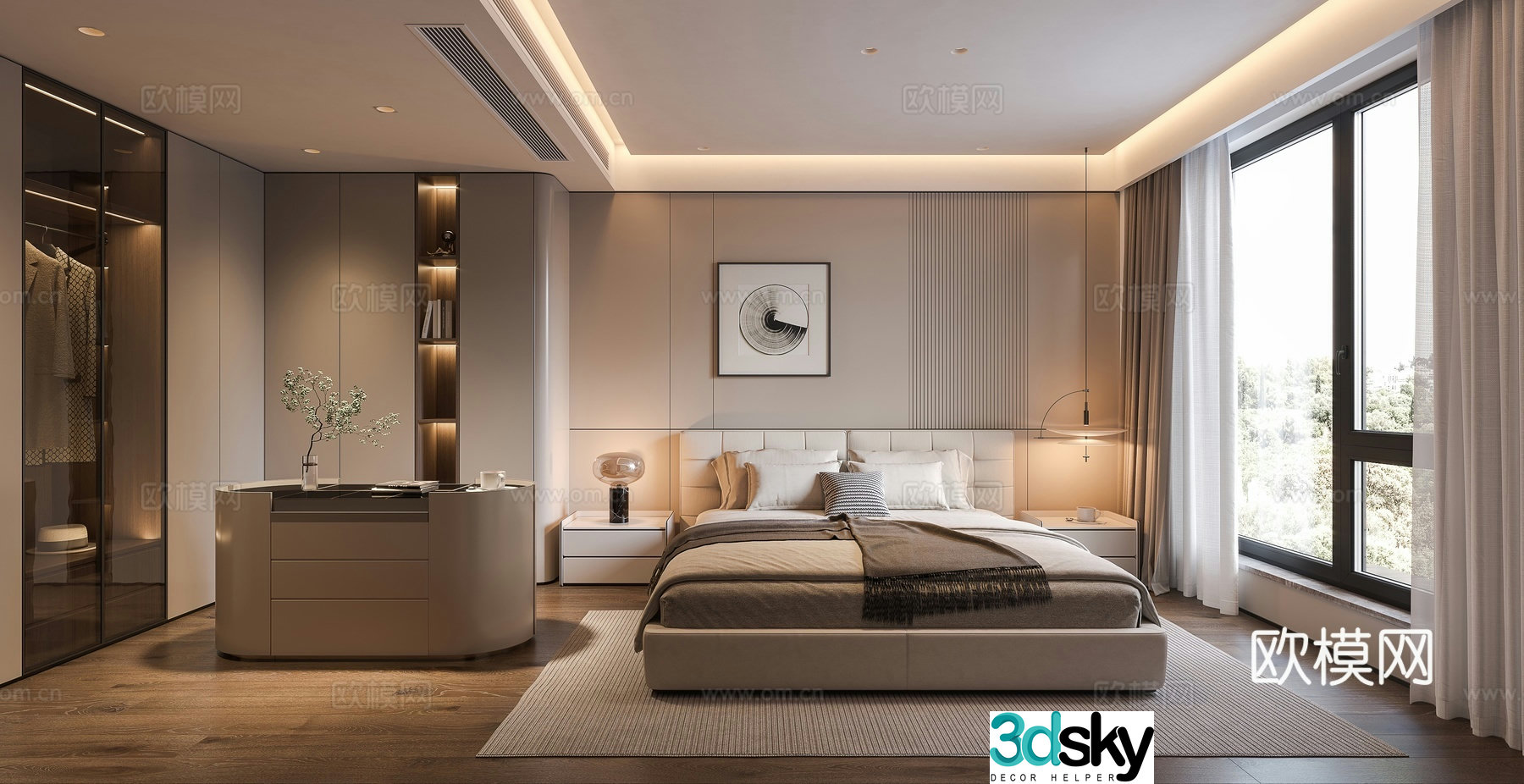 Modern bedroom master bedroom 3d model