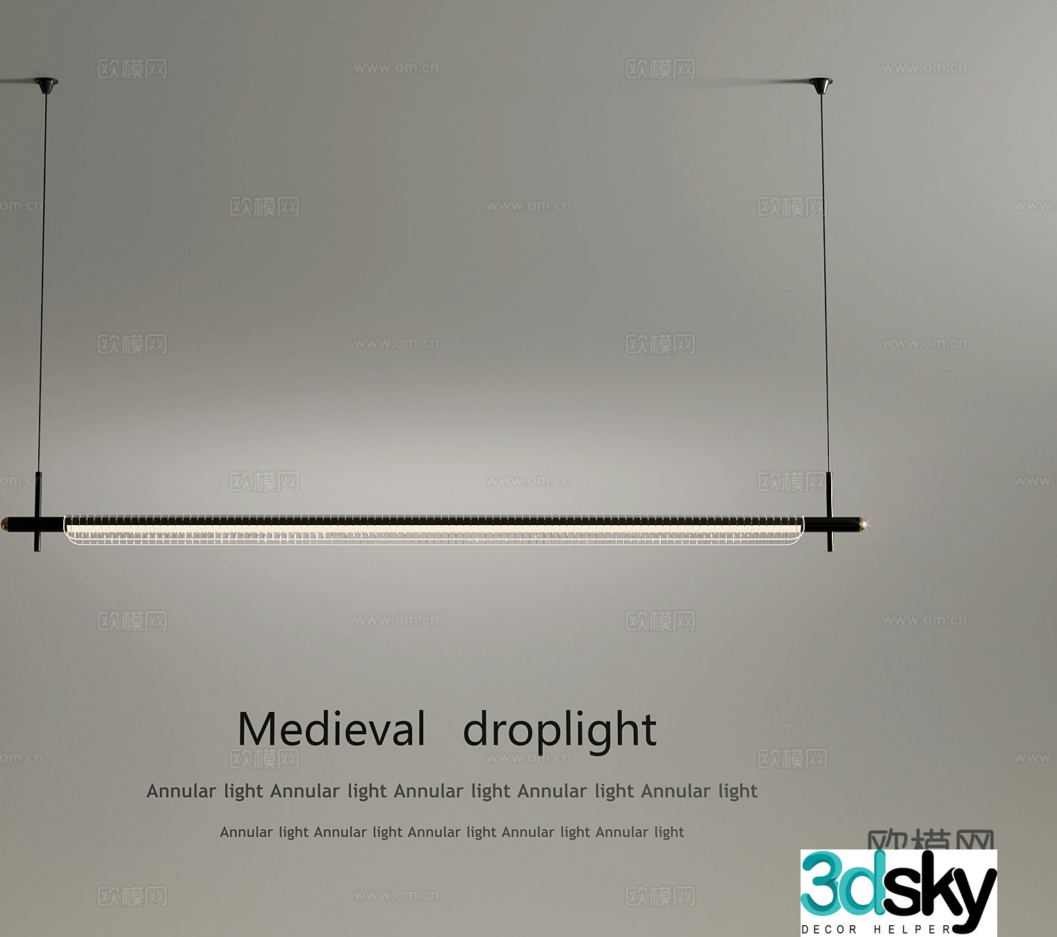 Modern chandelier long chandelier restaurant chandelier 3d model