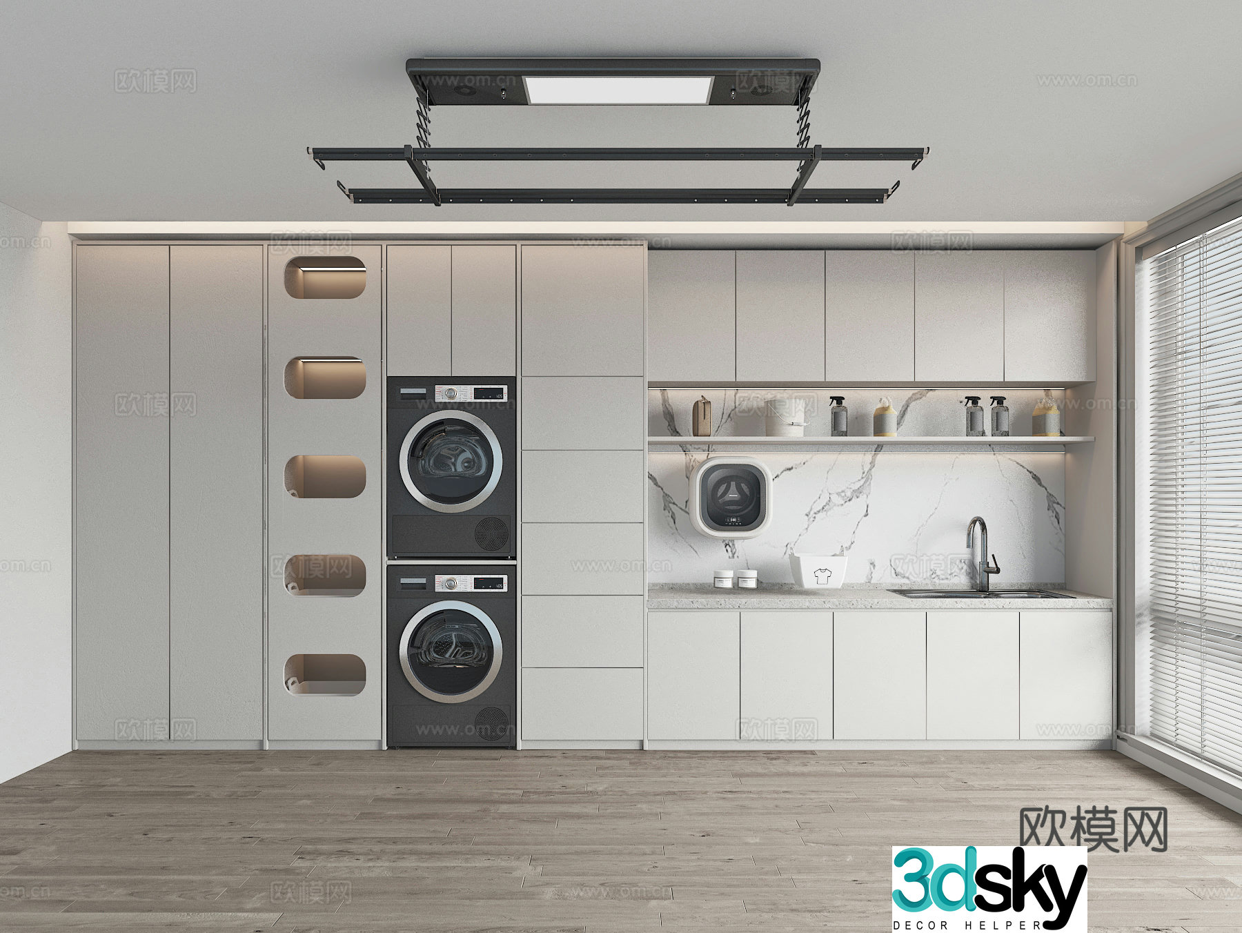 Modern washing machine cabinet 3d model