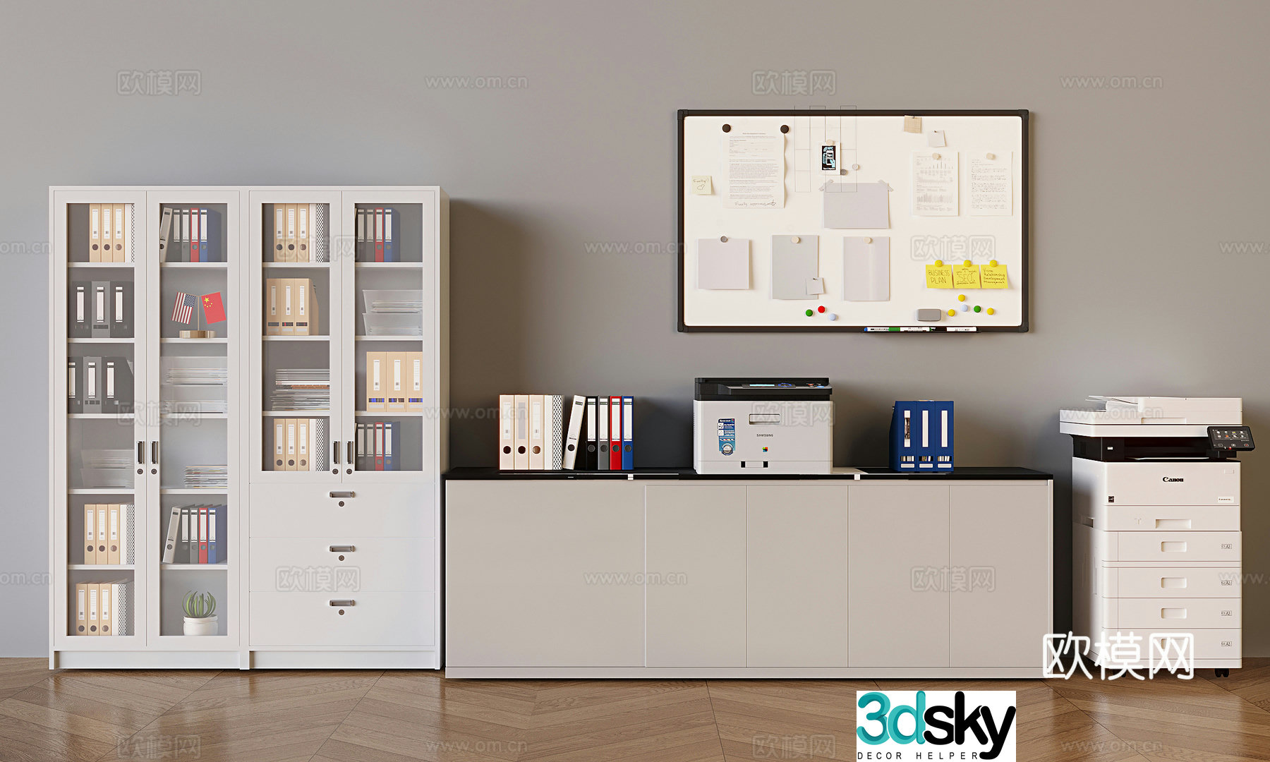 Iron file cabinet file cabinet printer copier 3d model