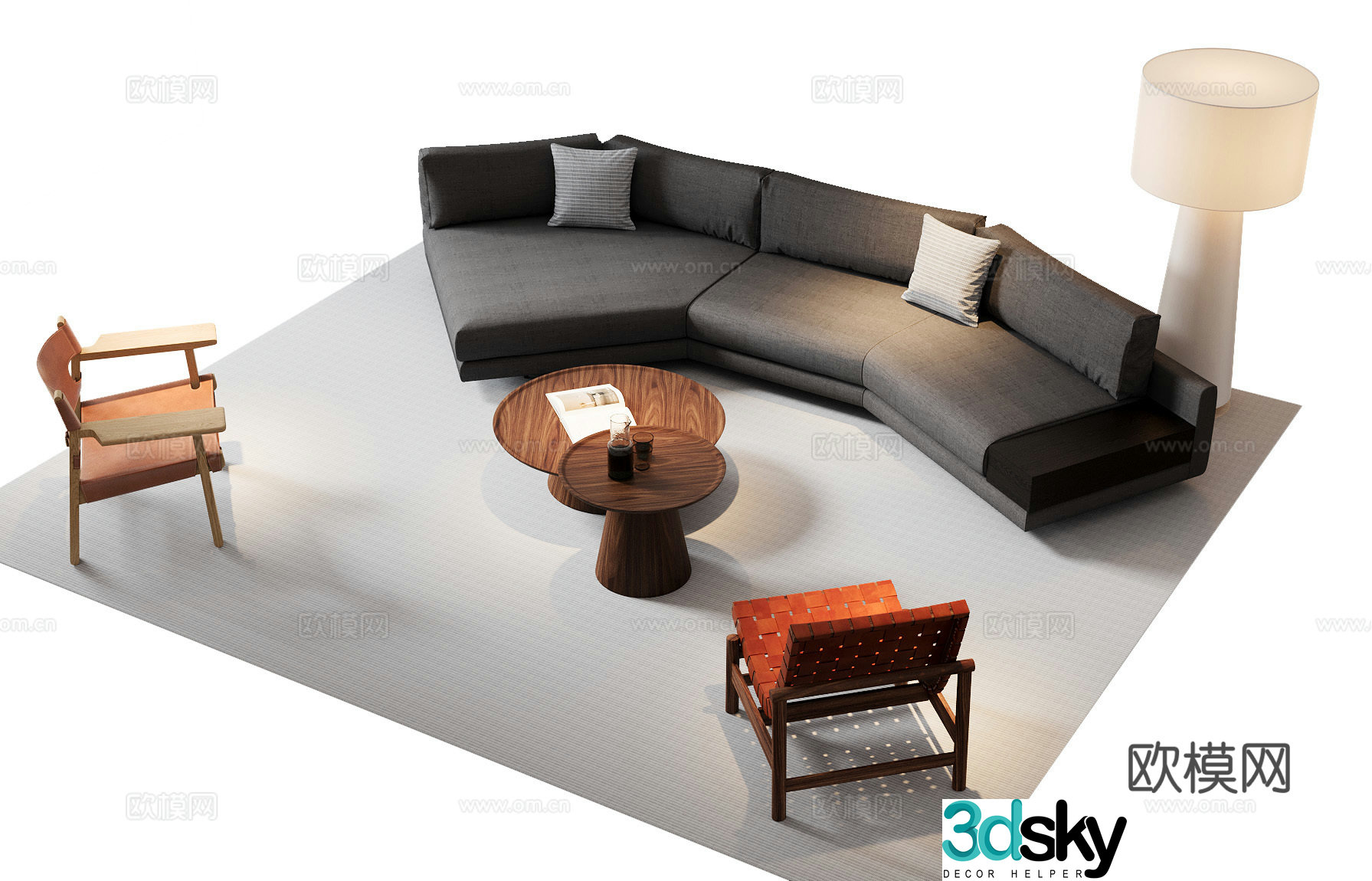 Italian sectional sofa 3d model