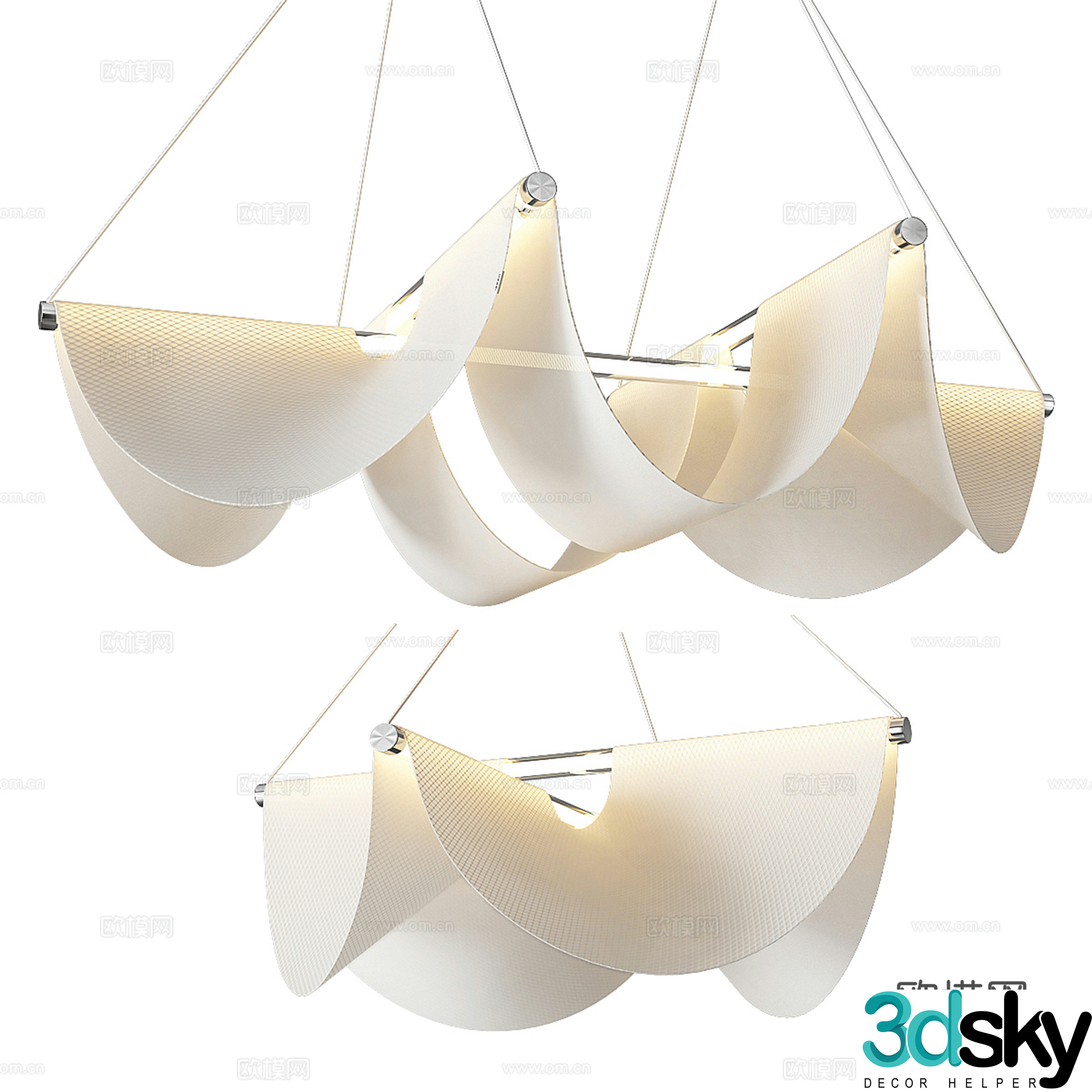 Moooi creative chandelier curtain light 3d model