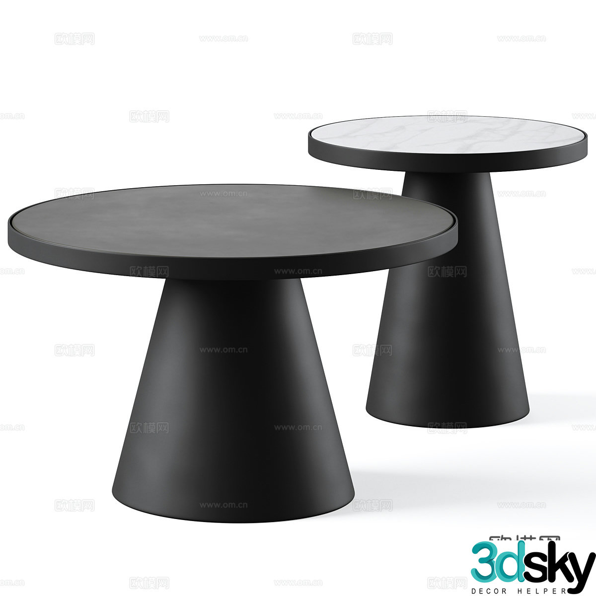 Modern double coffee table 3d model