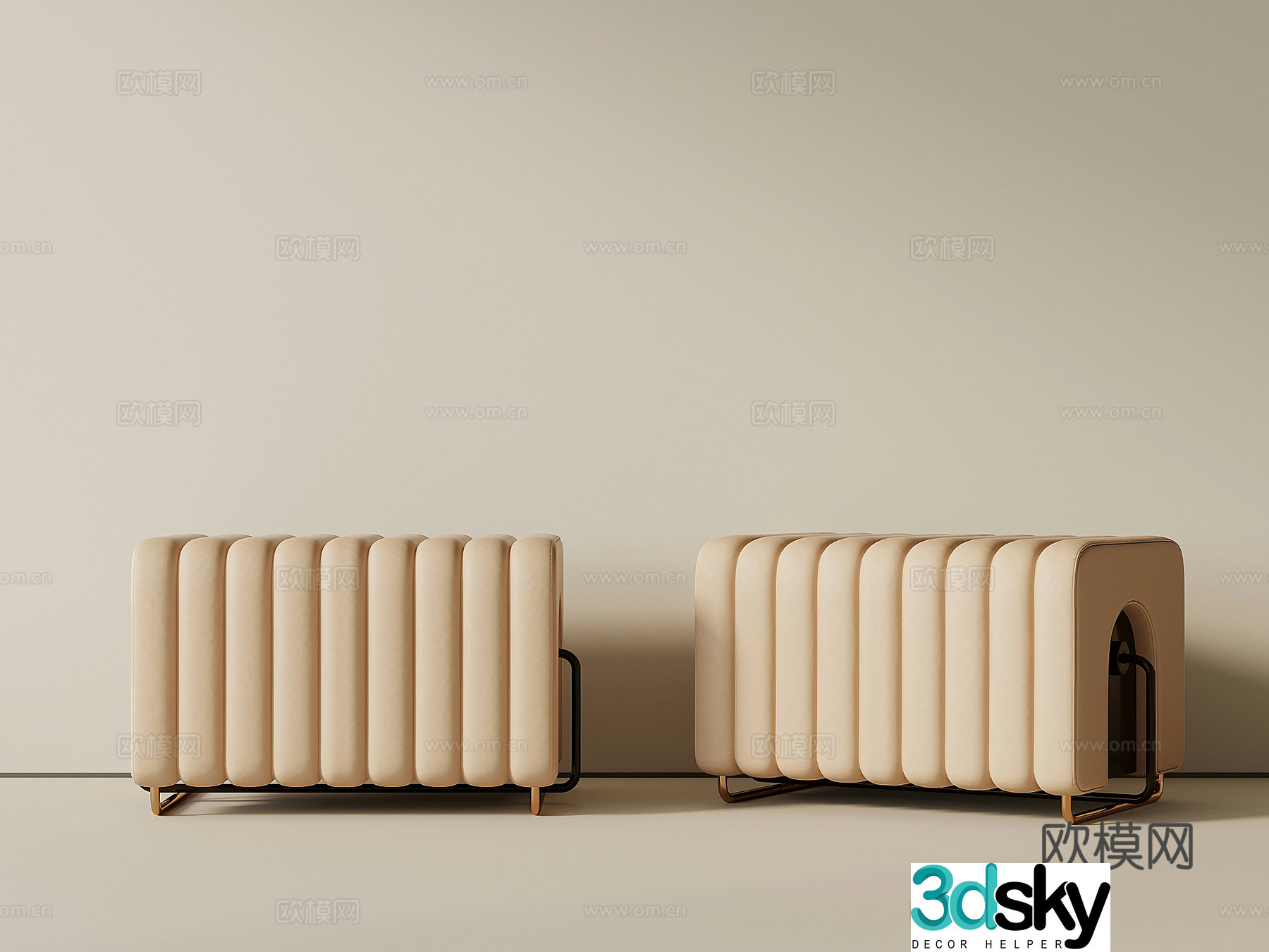 Modern stool sofa stool shoe changing stool 3D model