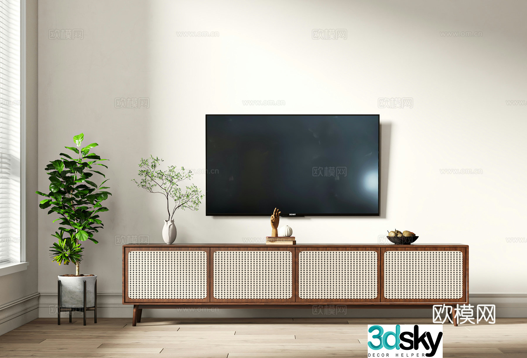 Wabi-sabi TV cabinet 3d model