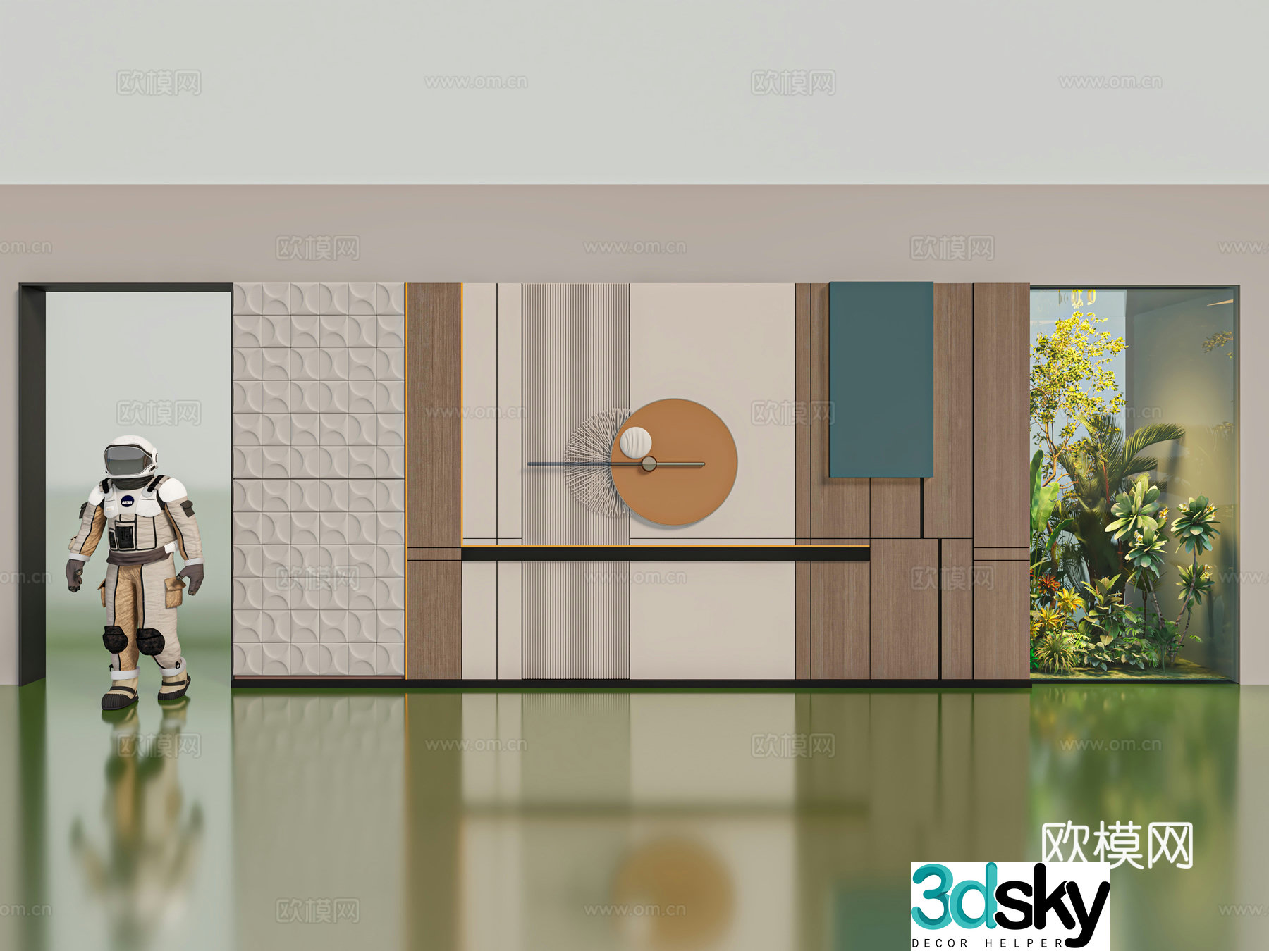 Background wall art wall 3d model