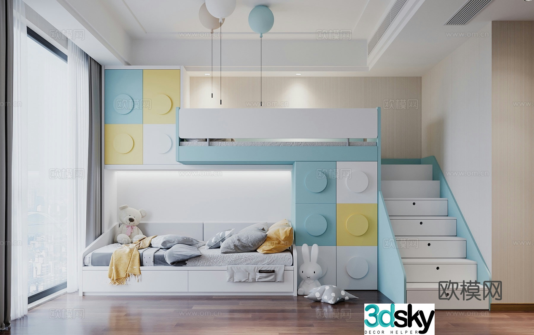 Modern children’s room children’s room 3d model