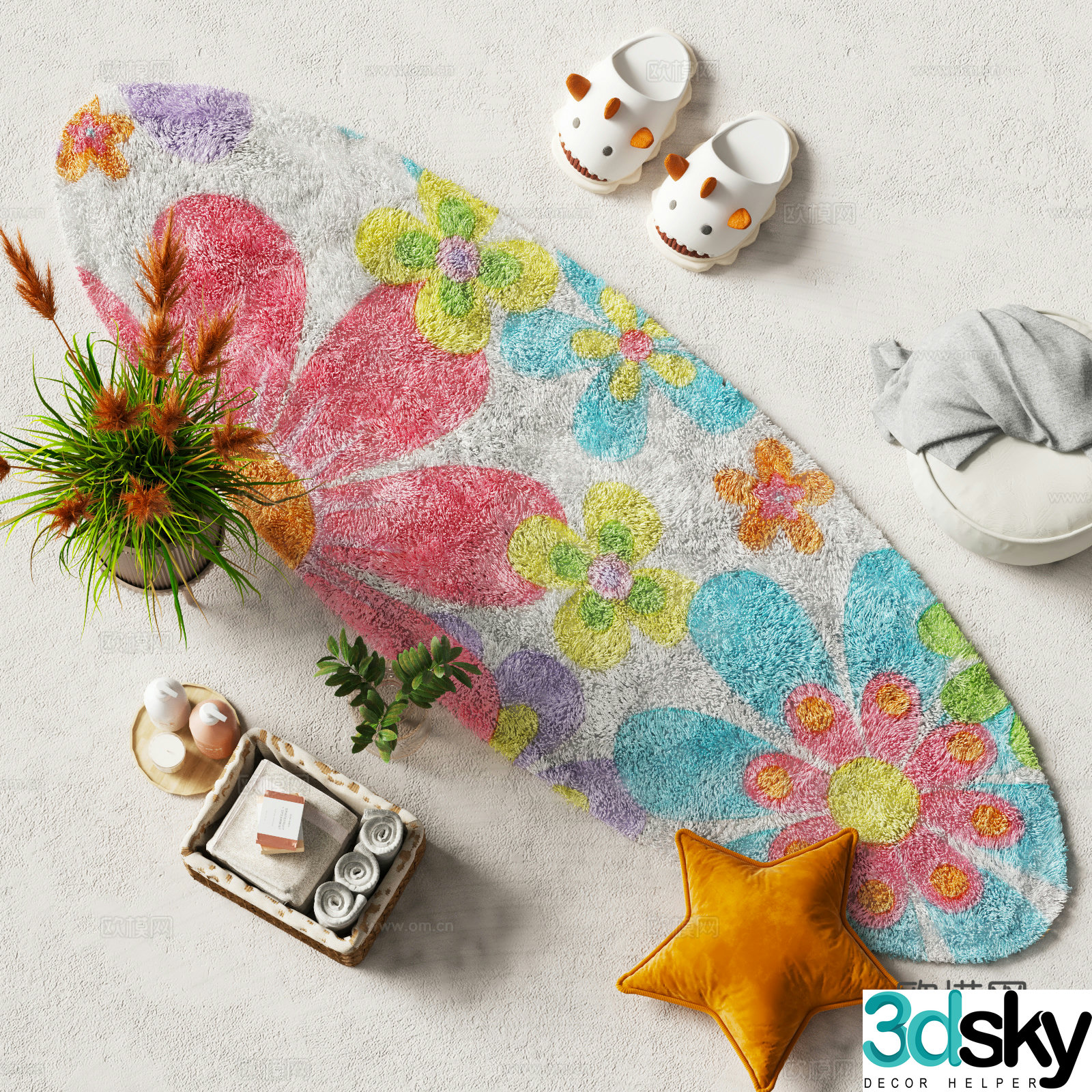 Modern children’s carpet cartoon carpet 3d model