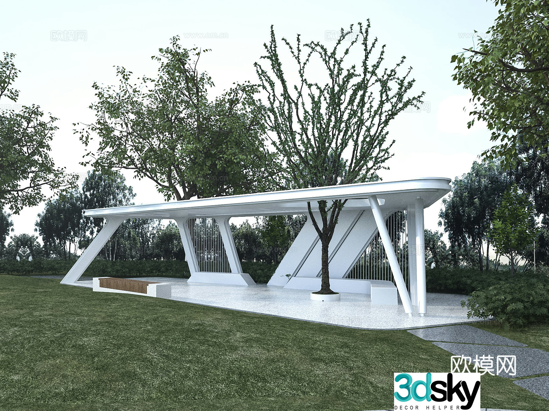 Modern gallery frame 3d model