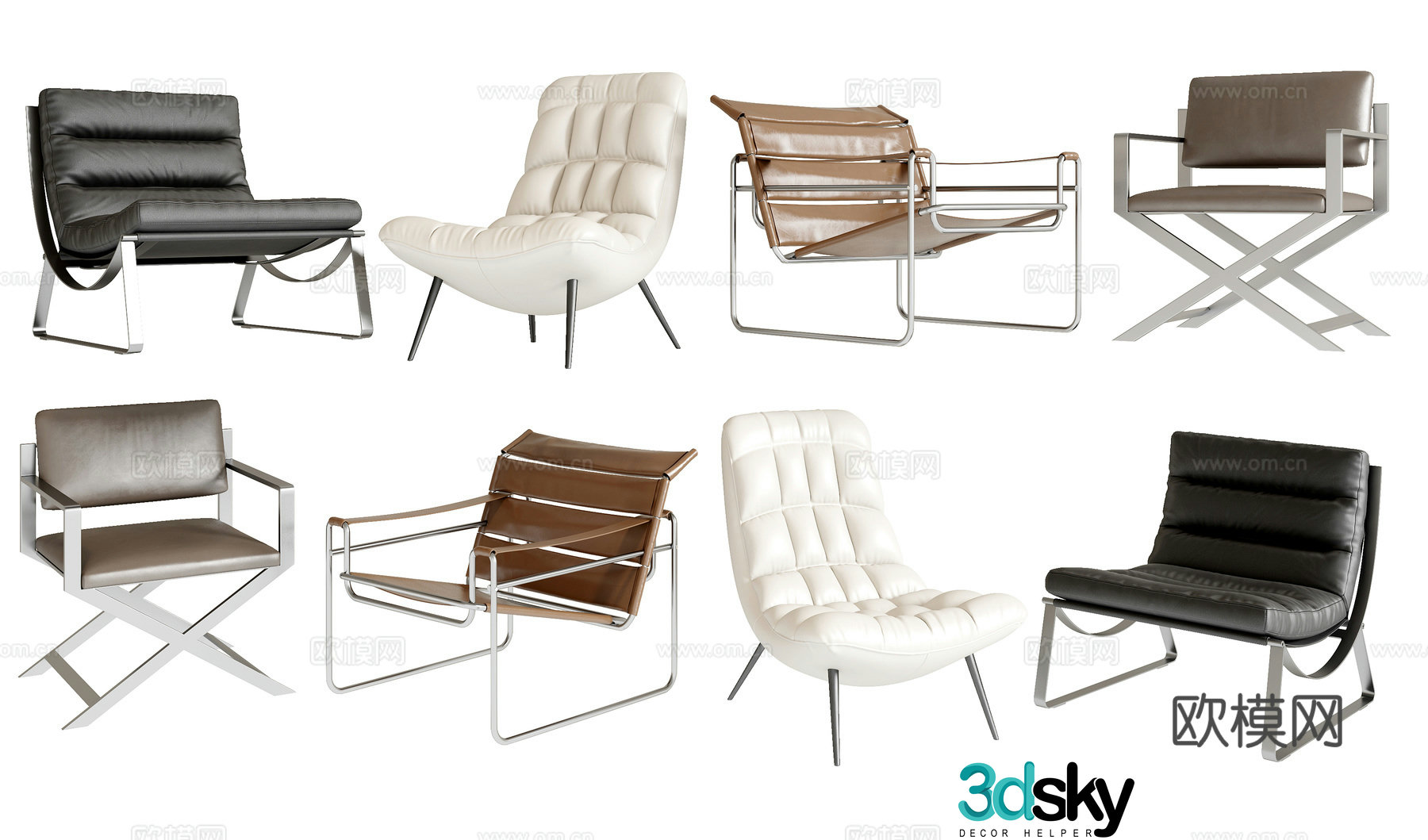 Modern sofa chair leisure chair 3d model