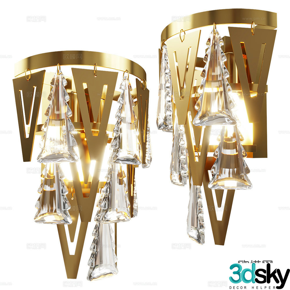 Light luxury style wall lamp 3D model