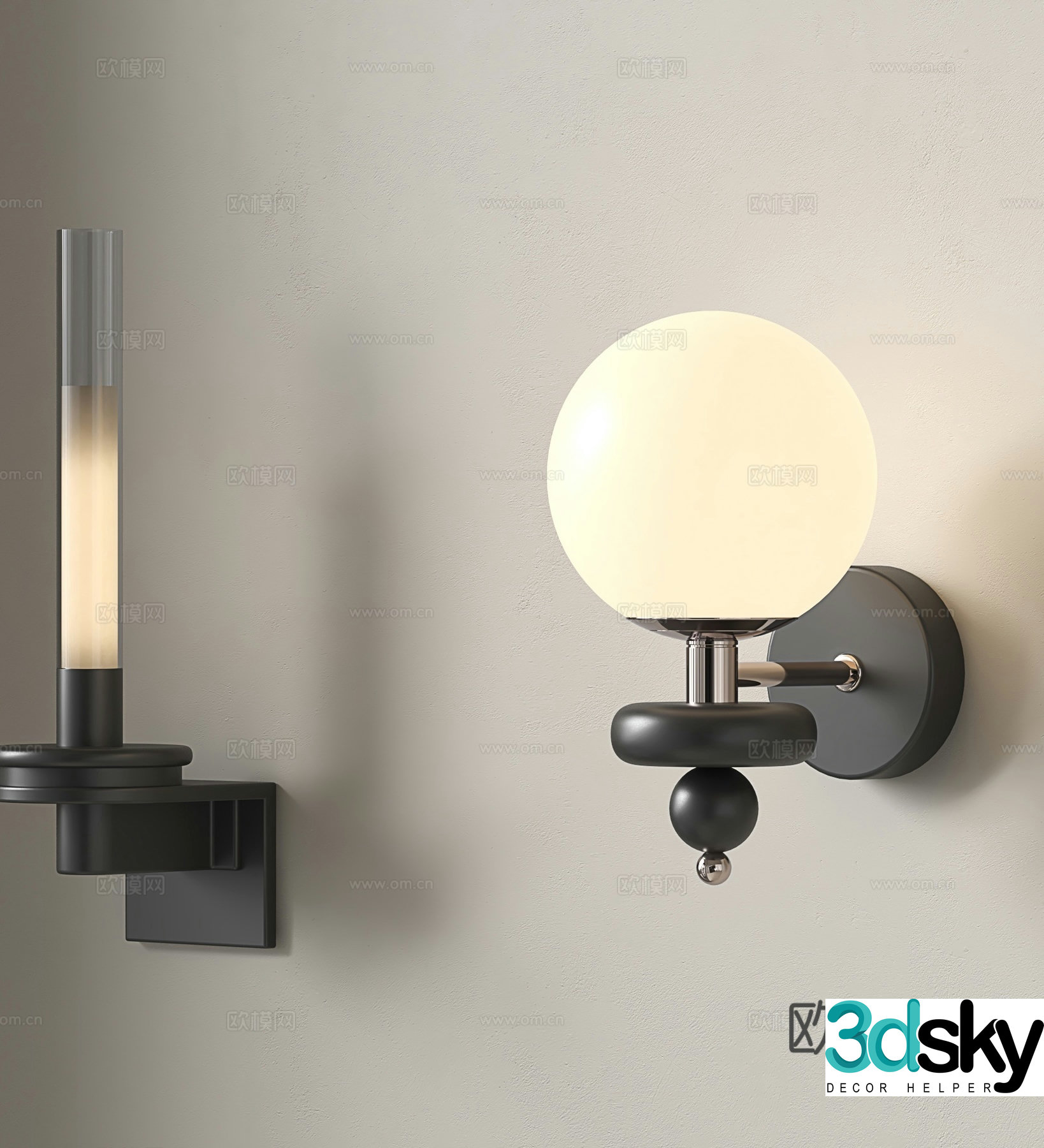 Medieval style wall lamp retro wall lamp 3d model