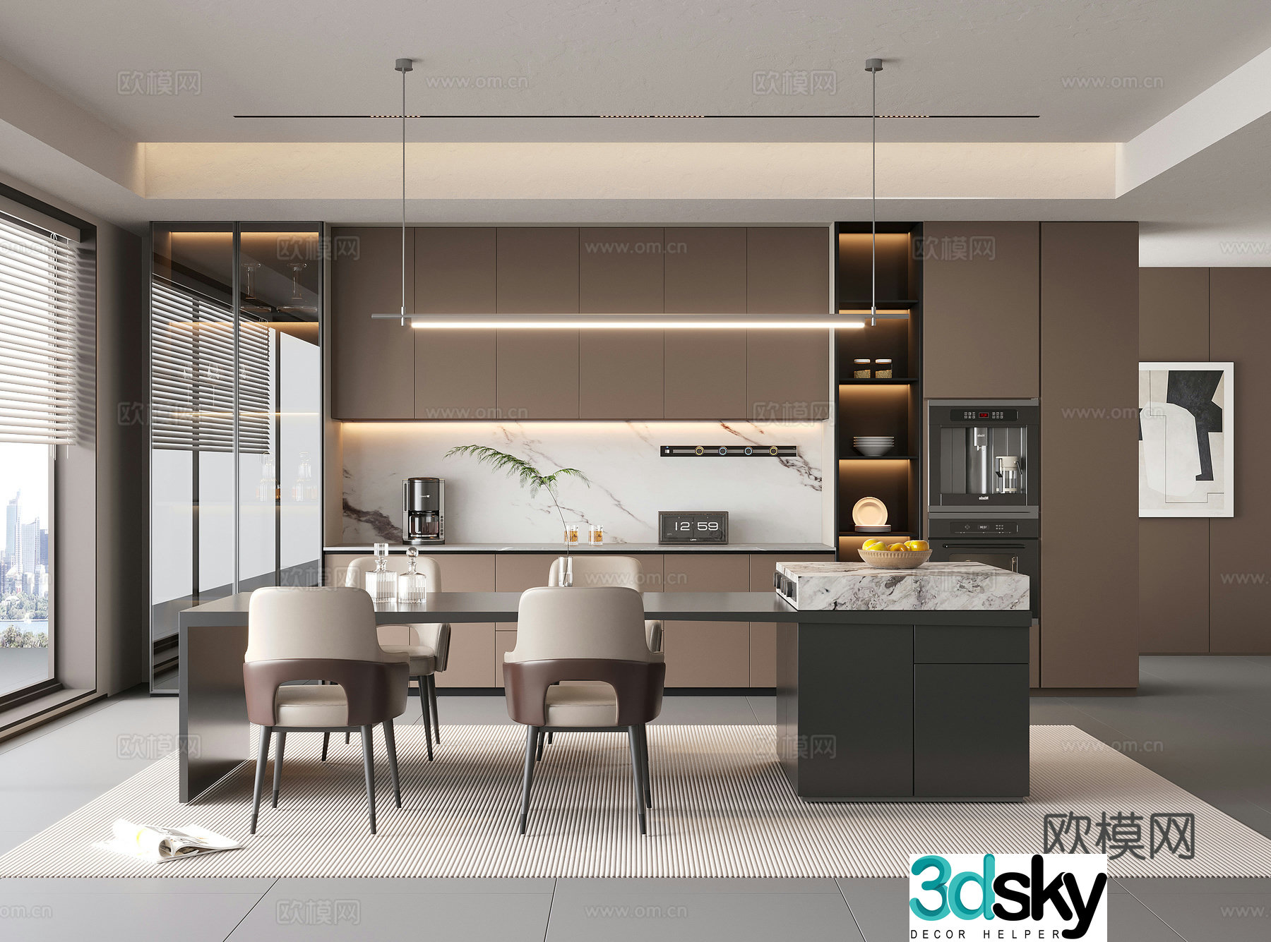 Italian island restaurant 3d model