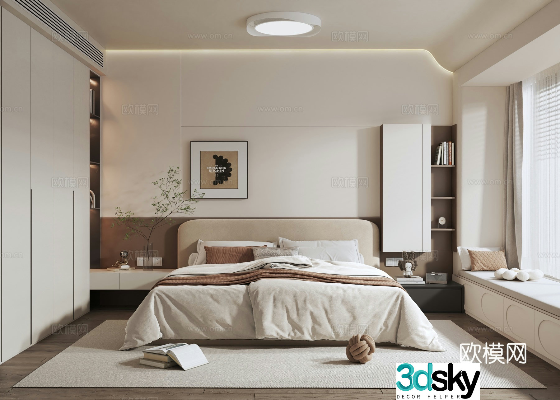 Cream style bedroom master bedroom 3d model