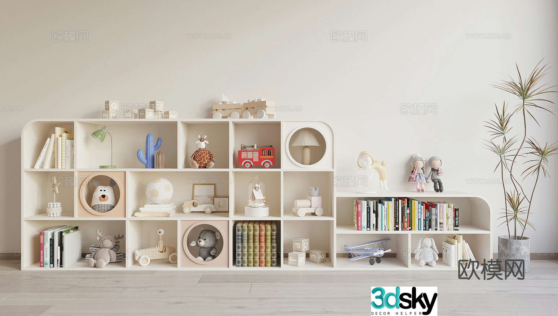 Modern children’s locker 3d model