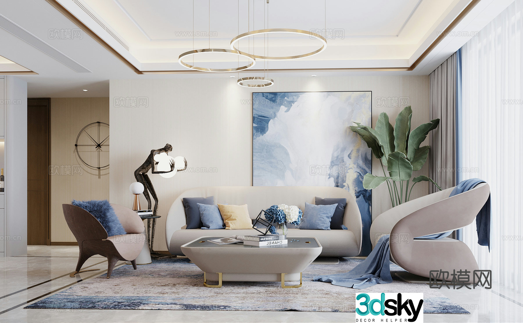 Modern guest restaurant 3d model