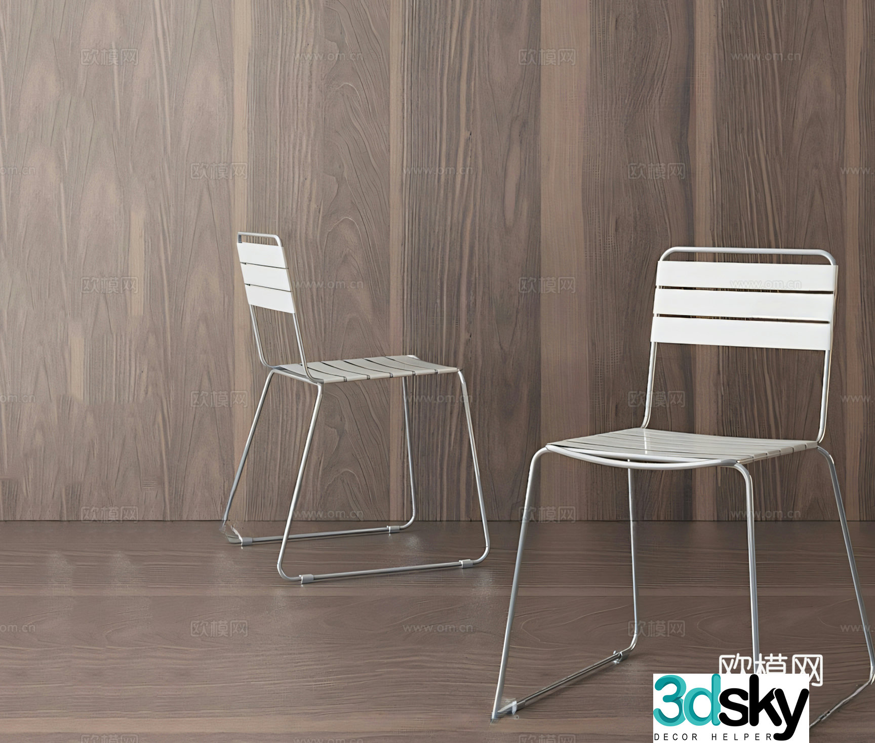 Modern single chair dining chair negotiation chair metal chair outdoor chair 3D model