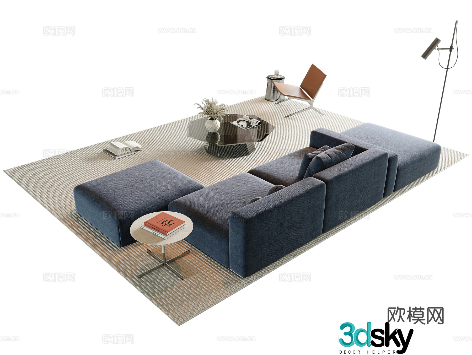 Modern sectional sofa 3d model