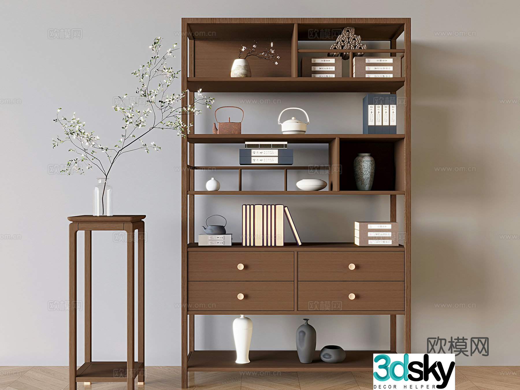 Chinese style Bogu rack 3D model