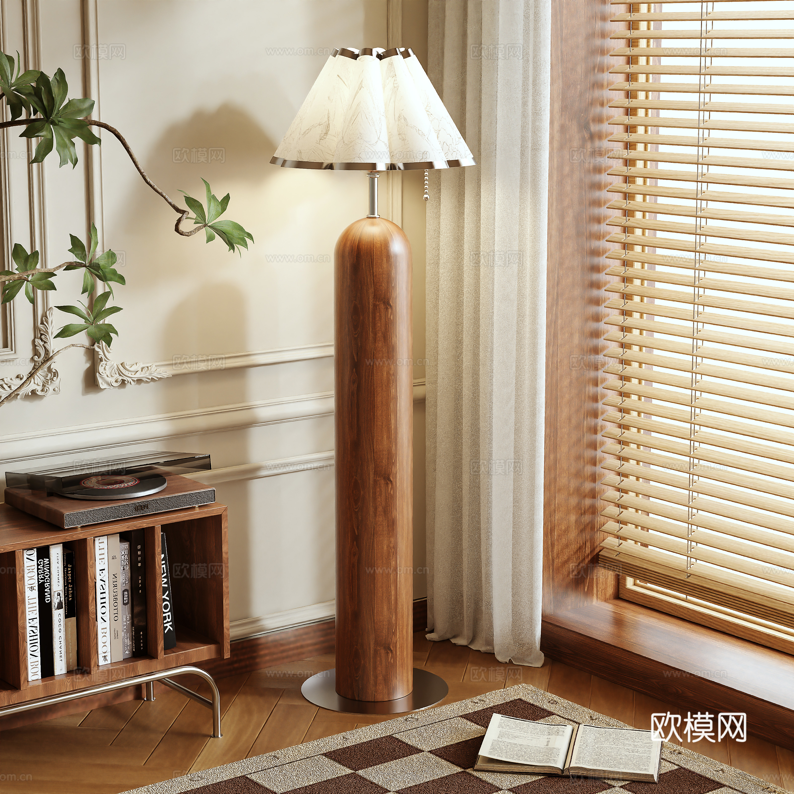 Log style floor lamp 3d model