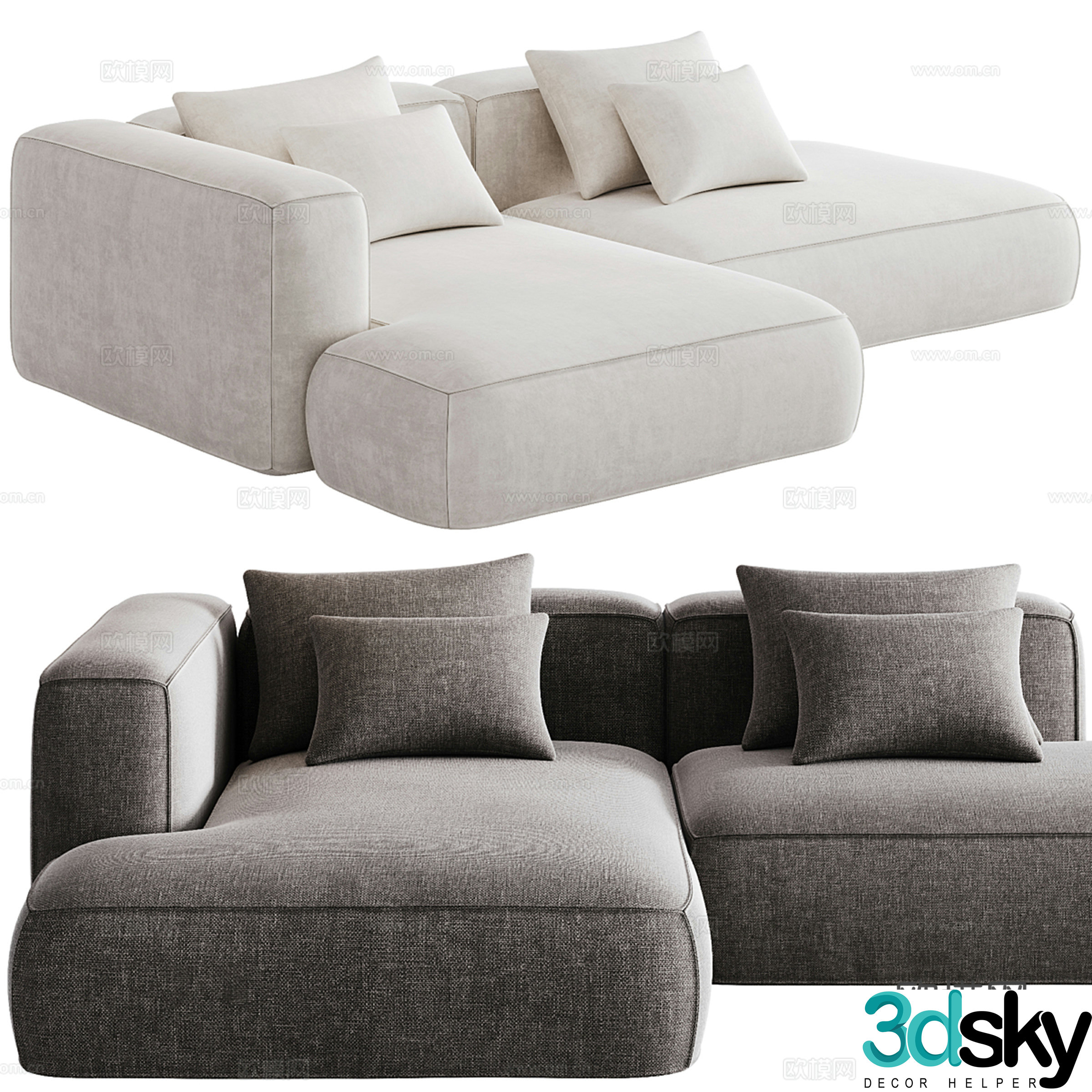 Mononova corner sofa multi-seat sofa 3d model