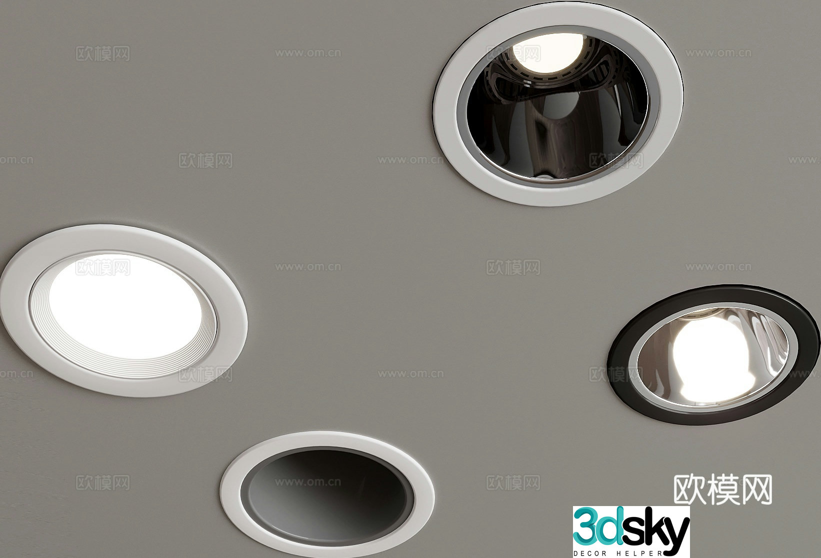 Modern spotlight recessed downlight 3d model