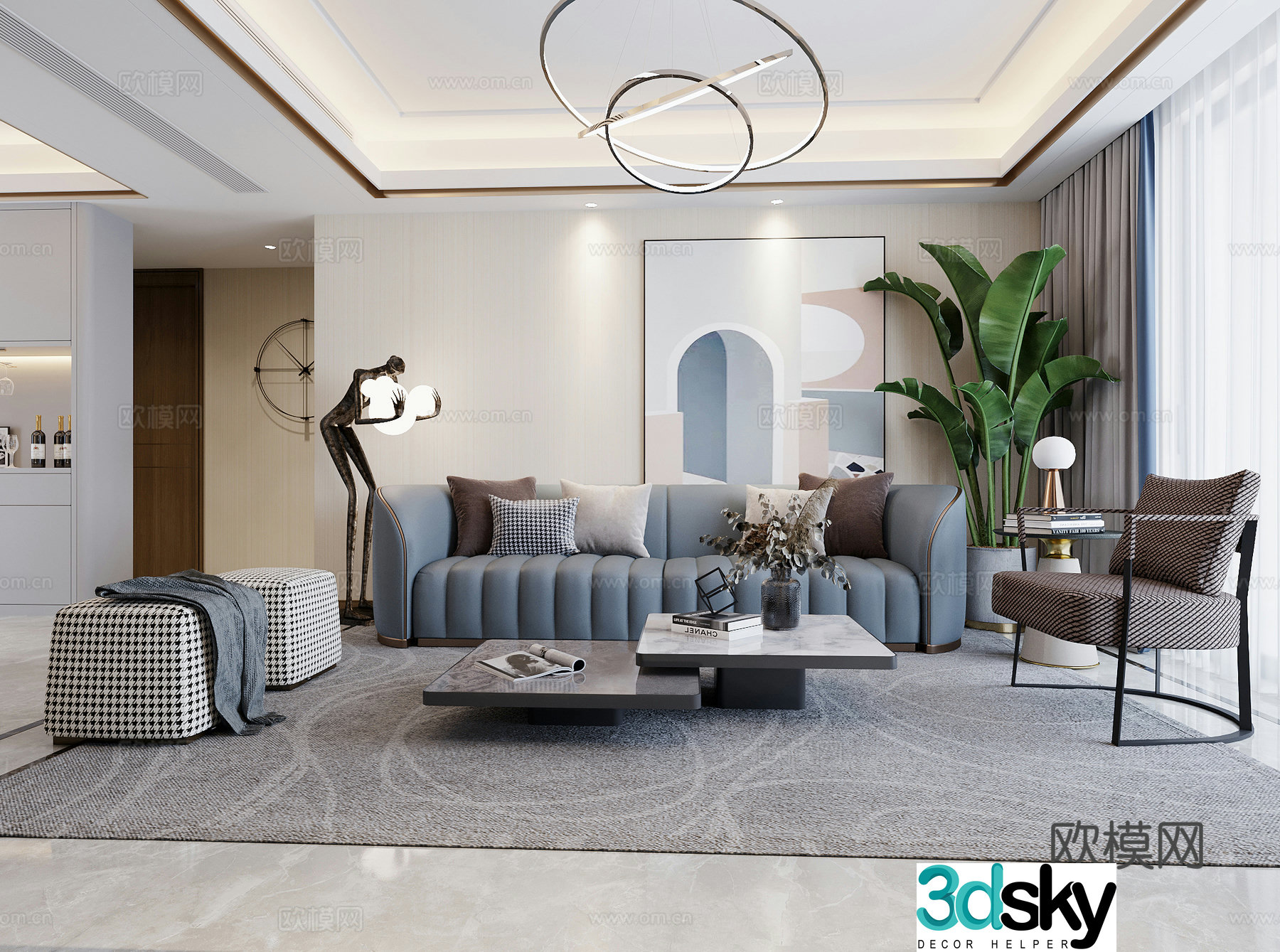 Modern living room 3d model