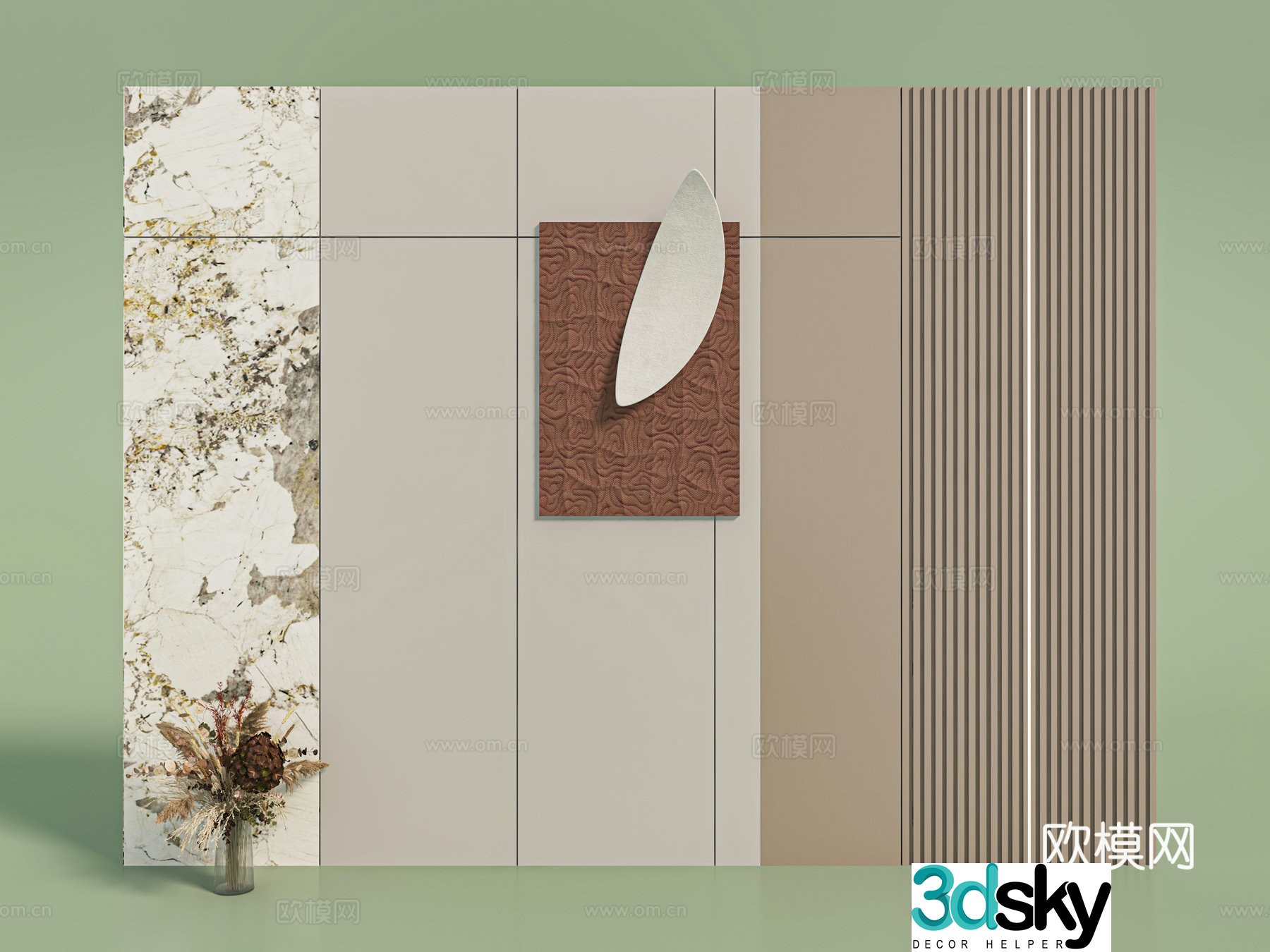 Sofa background wall 3d model